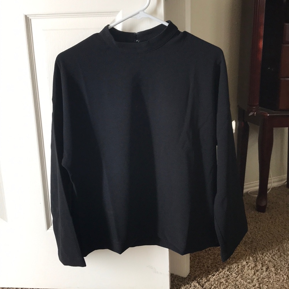 Madewell small mock neck slight bell sleeve top